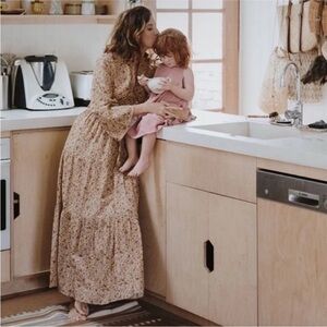 Doen Prem Floral Maxi Dress Jaipur Mustard